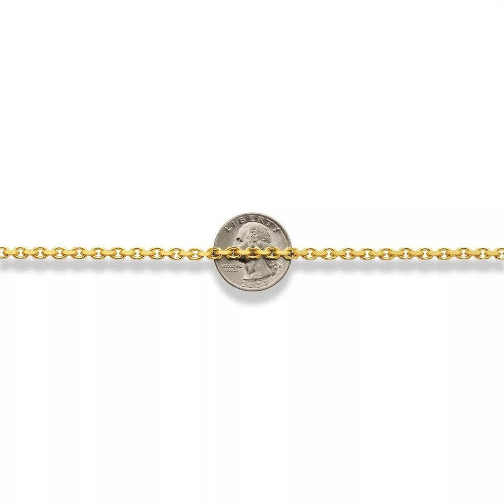 14k Yellow Gold Womens Solid Heavyweight Cable Link Necklace with Lobster Lock (Available 3.6mm to 4mm)