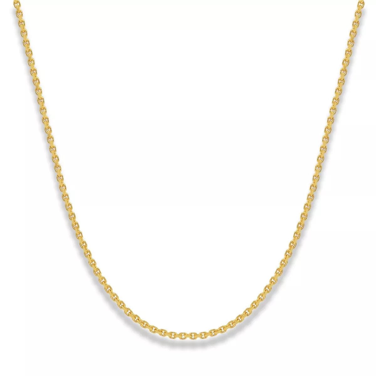 14k Yellow Gold Solid Heavyweight Cable Link Chain with Lobster Lock (Available 3mm to 5mm)