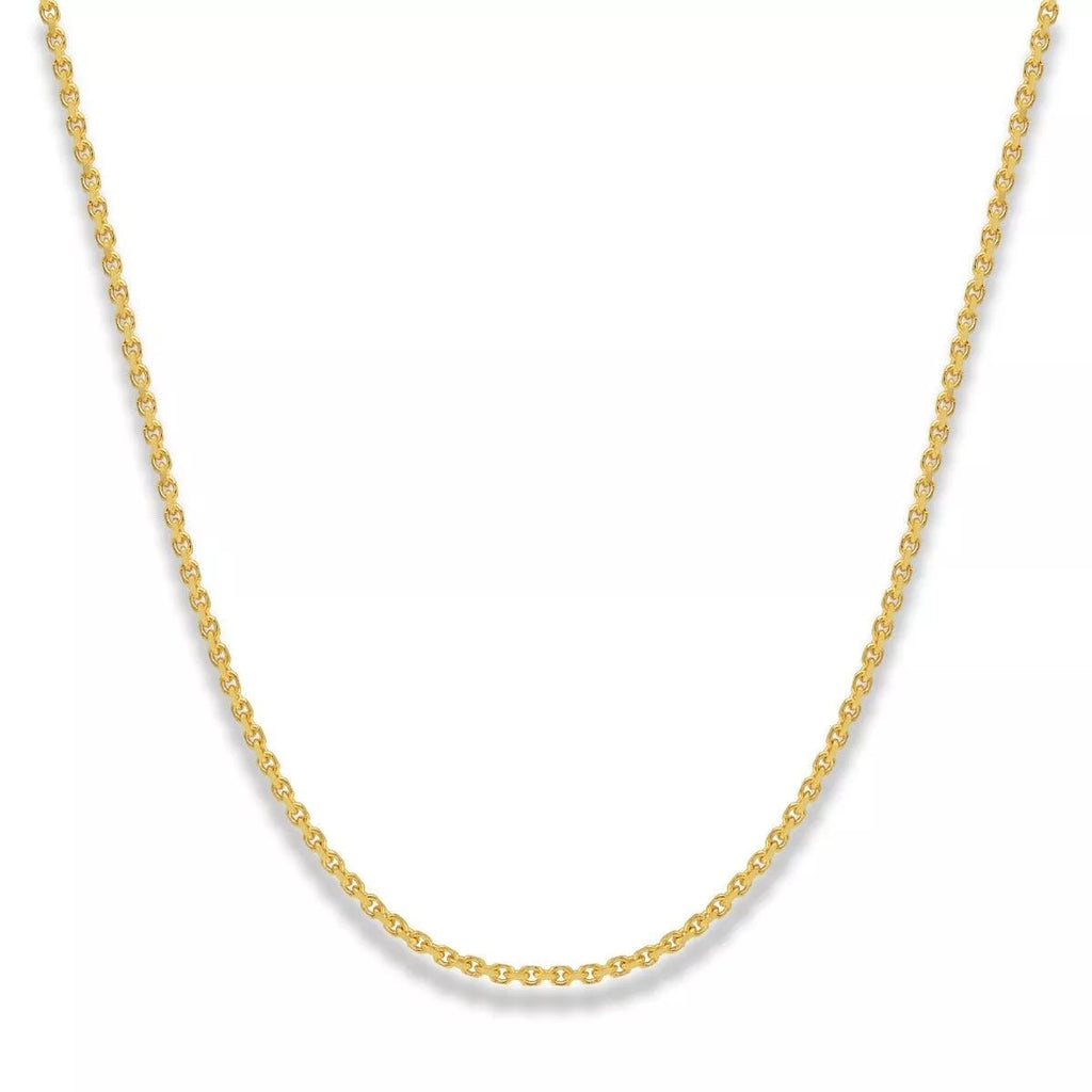 14k Yellow Gold Solid Heavyweight Cable Link Chain with Lobster Lock (Available 3mm to 5mm)