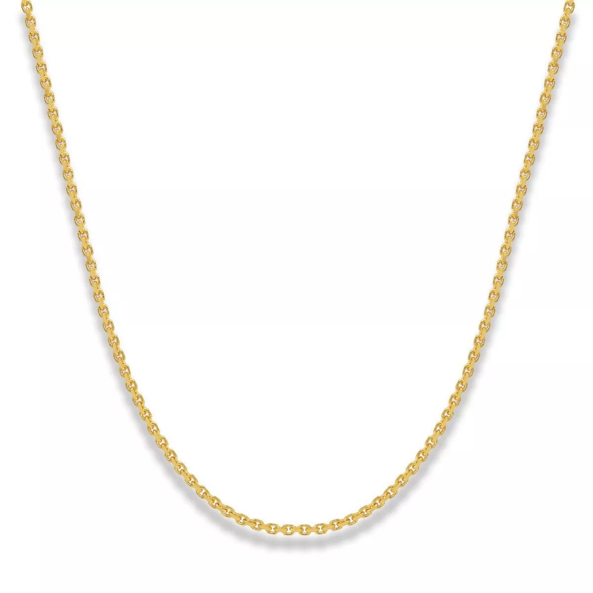 14k Yellow Gold Solid Heavyweight Cable Link Chain with Lobster Lock (Available 3mm to 5mm)
