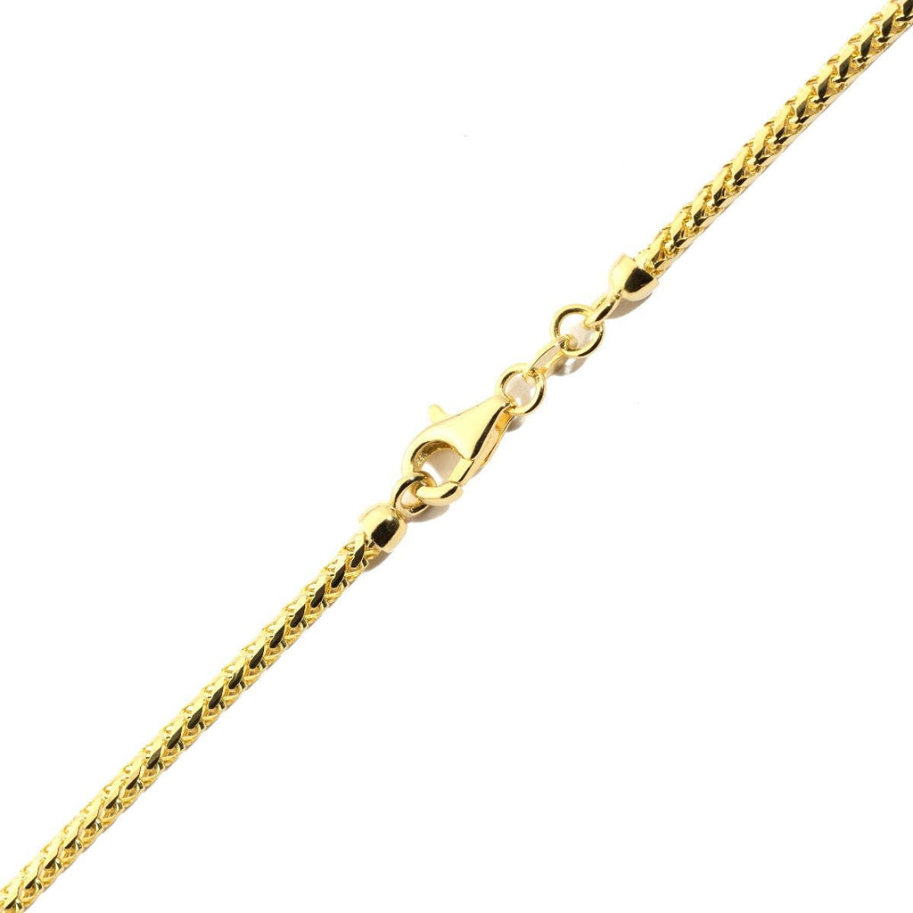 14k Women's Yellow Gold Solid Diamond Cut Franco Necklace