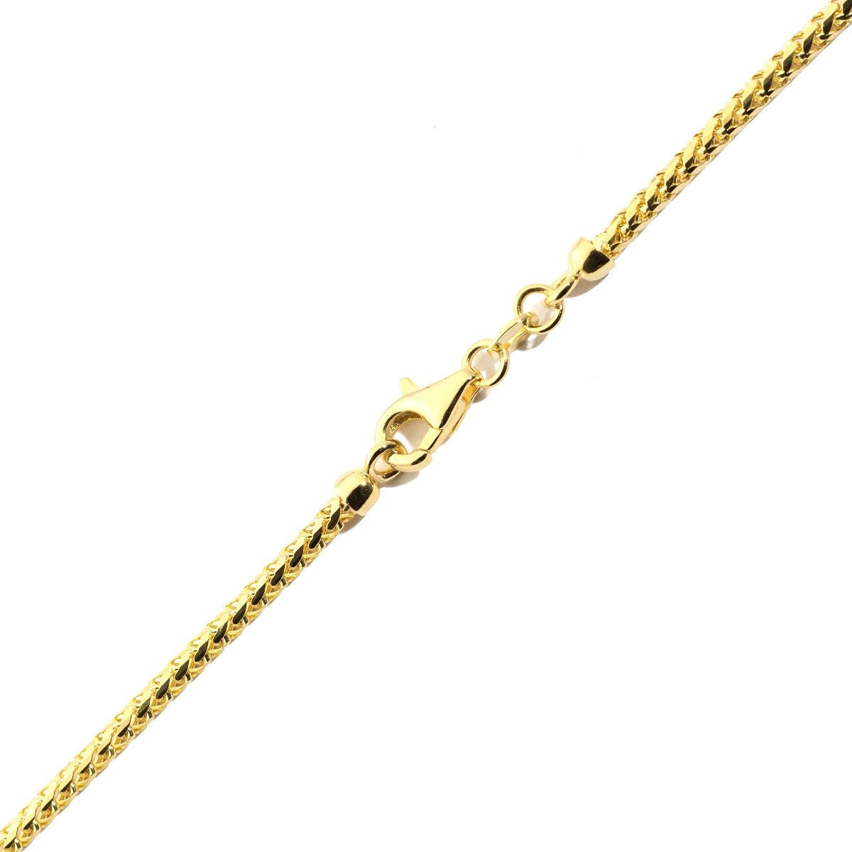 14k Women's Yellow Gold Solid Diamond Cut Franco Necklace