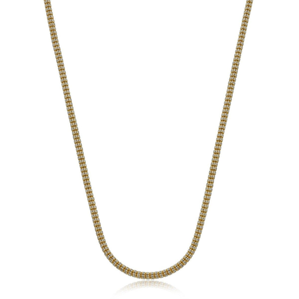 10k Gold Two-Tone Diamond Cut Ice Chain