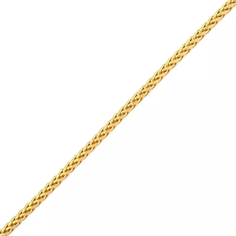 14k Yellow Gold Wheat Palm Franco Chain