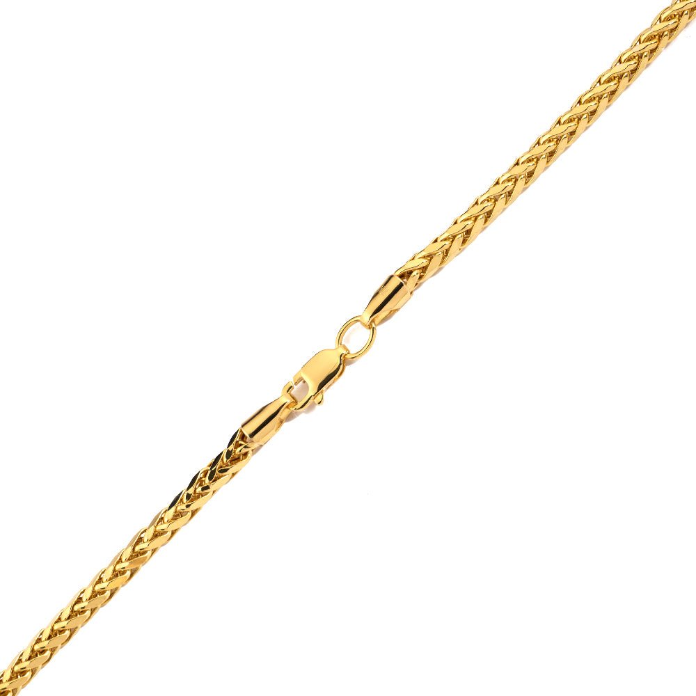 10k Yellow Gold Wheat Palm Franco Chain