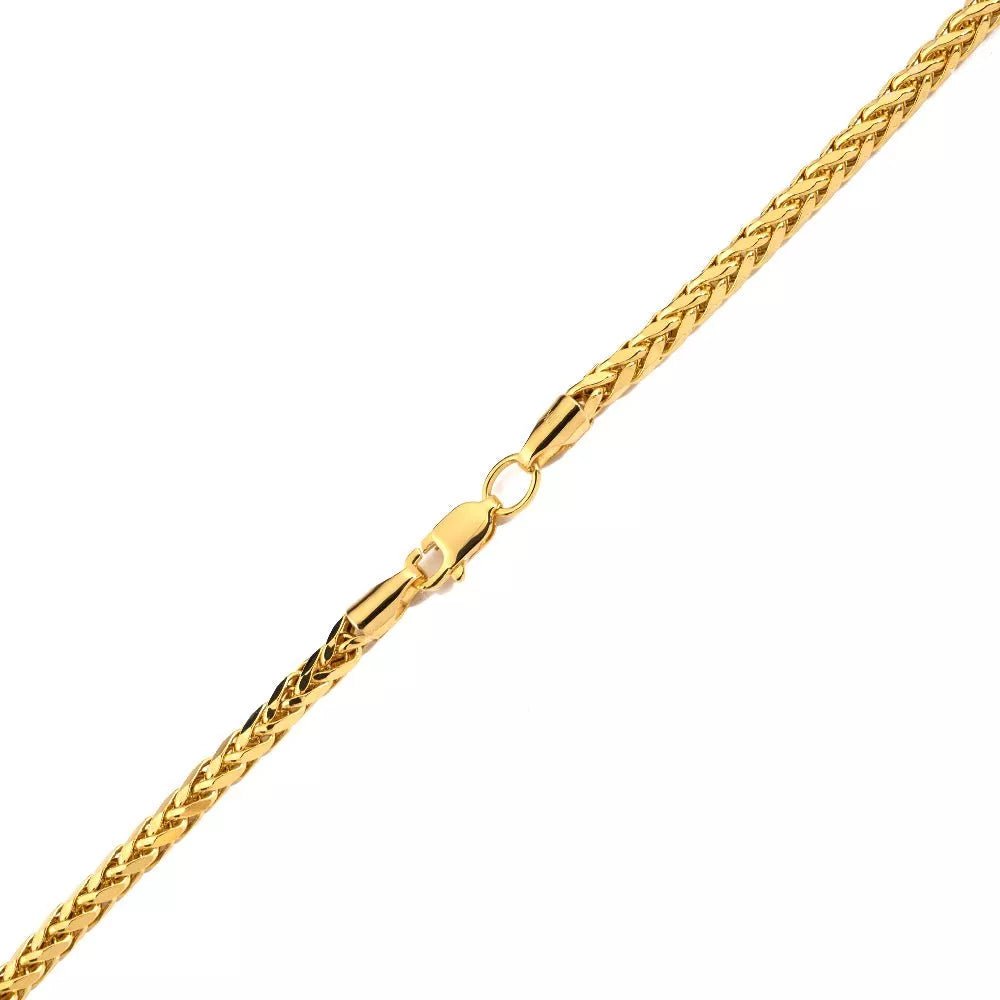 14k Yellow Gold Wheat Palm Franco Chain