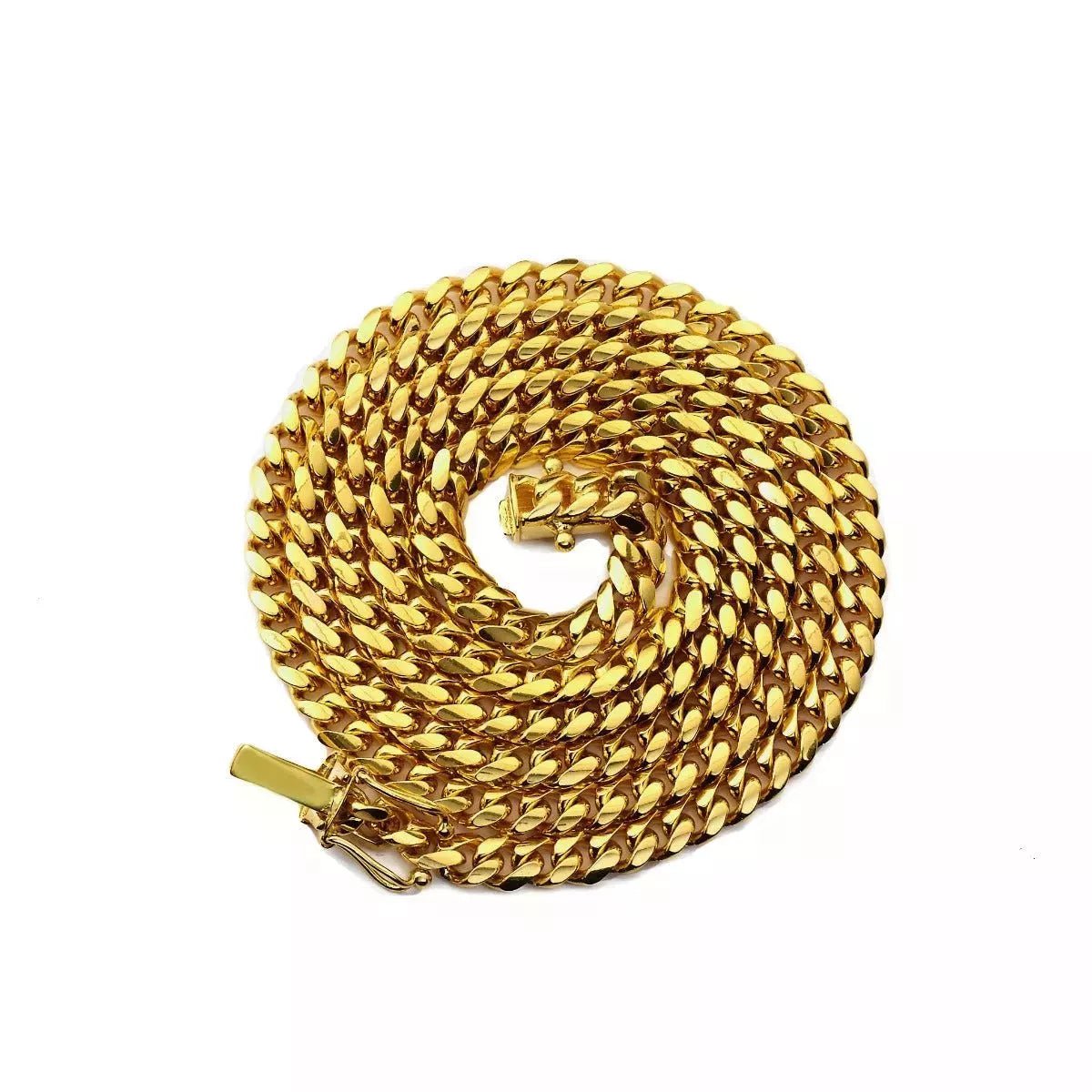 14k Yellow Gold Solid Miami Cuban Chain