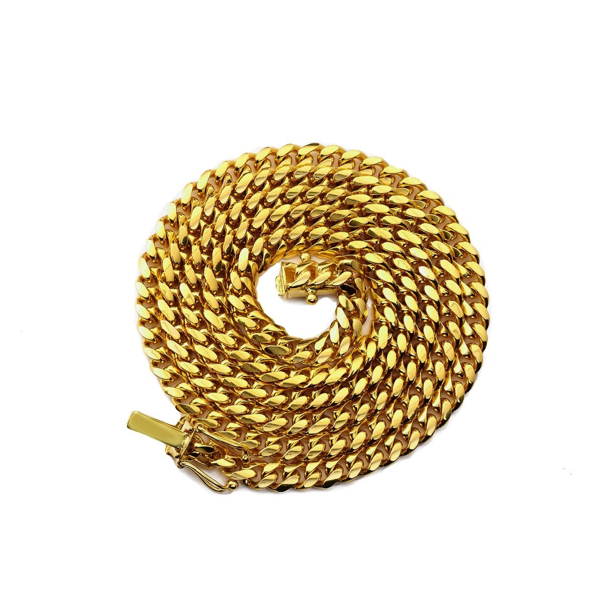 10k Yellow Gold Solid Miami Cuban Chain