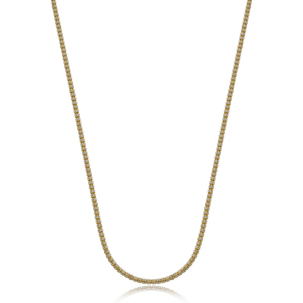 10k Gold Two-Tone Diamond Cut Ice Chain