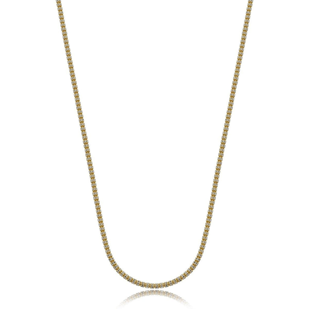 10k Gold Two-Tone Diamond Cut Ice Chain