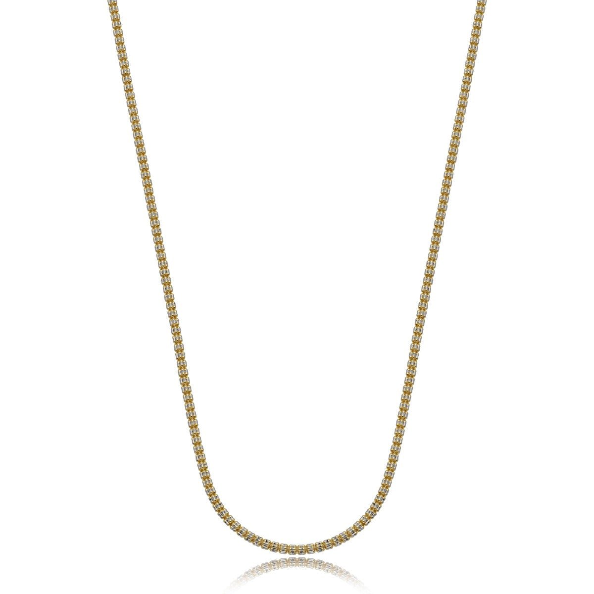 10k Gold Two-Tone Diamond Cut Ice Chain