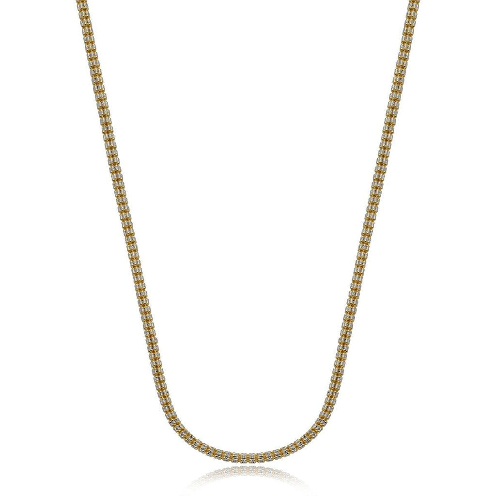 10k Gold Two-Tone Diamond Cut Ice Chain