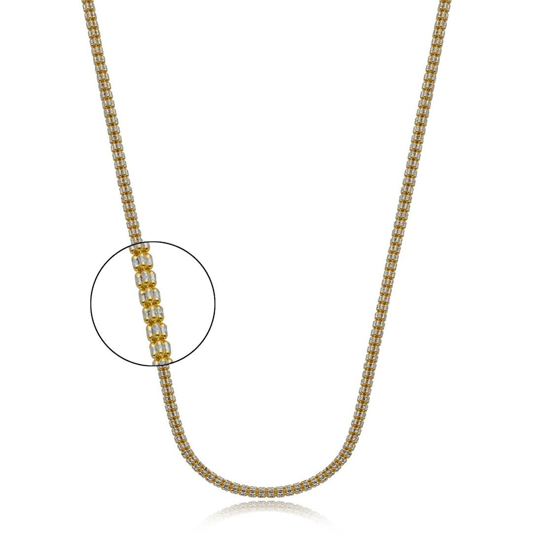 10k Gold Two-Tone Diamond Cut Ice Chain