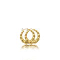 10k Yellow Gold Bamboo Hoop Earrings (1.37")