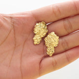 10K Yellow Gold Nugget Earrings (1.03" x 0.61")