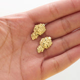 10K Yellow Gold Nugget Earrings (0.77" x 0.46")