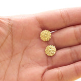 10k Yellow Gold Round Nugget Stud Earrings (.40")