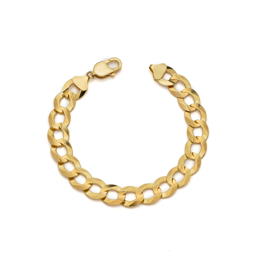 10k Yellow Gold Solid Curb Cuban Bracelet
