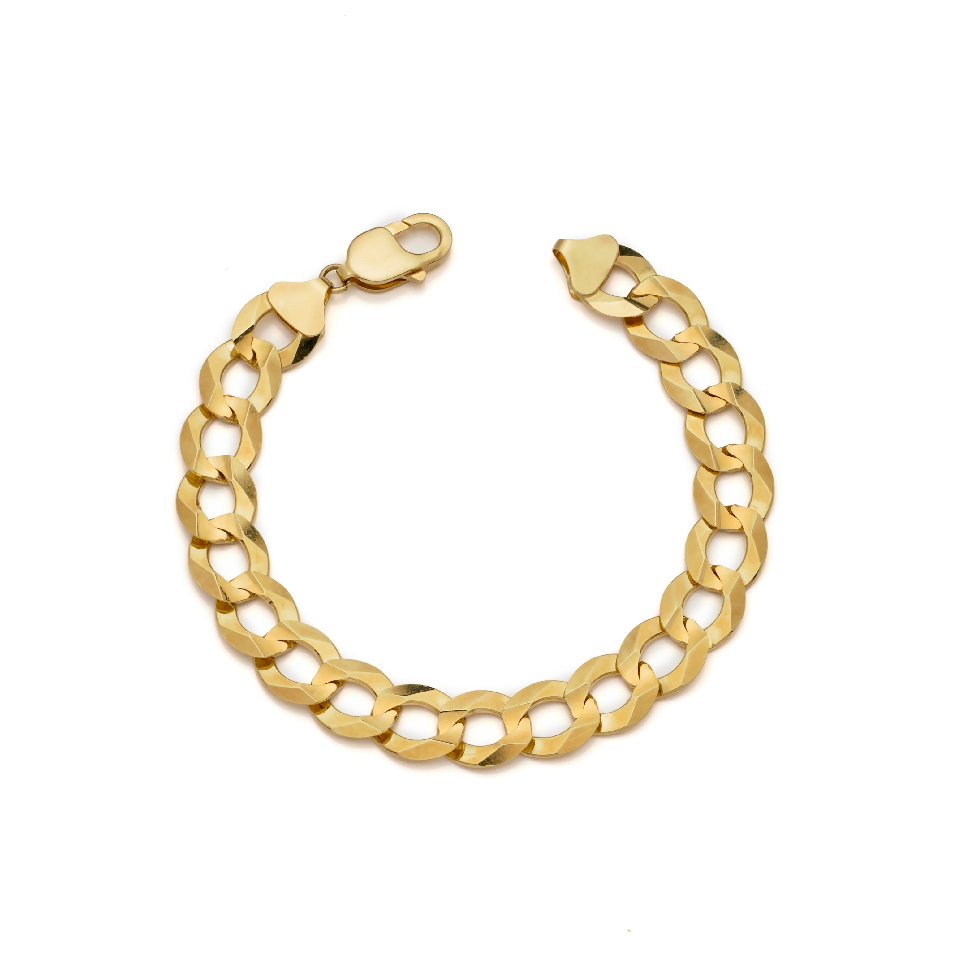 10k Yellow Gold Solid Curb Cuban Bracelet