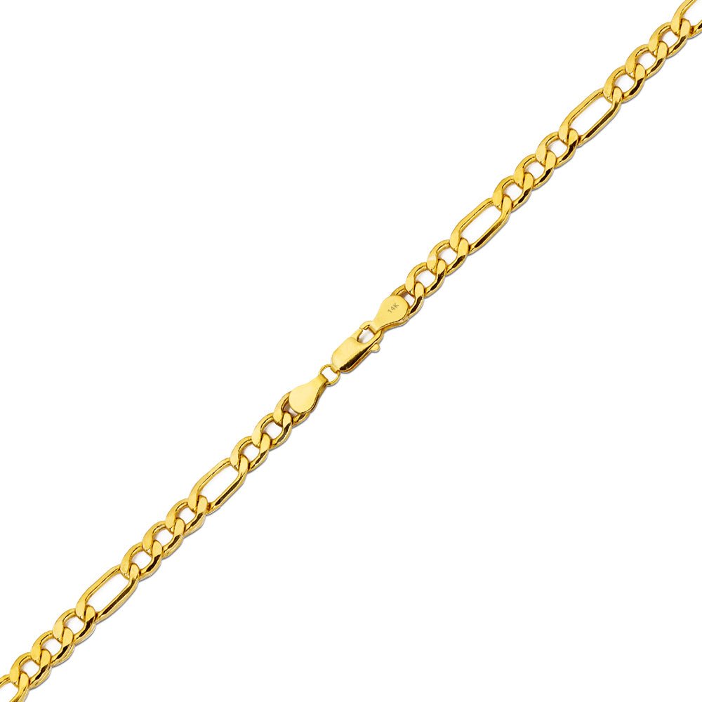 14k Yellow Gold Solid Figaro Chain