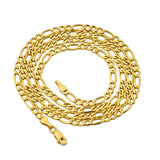 14k Yellow Gold Solid Figaro Chain