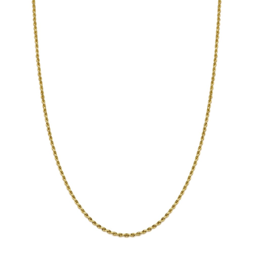 14k Yellow Gold Hollow Diamond Cut Rope Chain