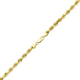 10k Women's Yellow Gold Diamond Cut Hollow Rope Necklace