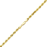14k Women's Yellow Gold Diamond Cut Hollow Rope Necklace