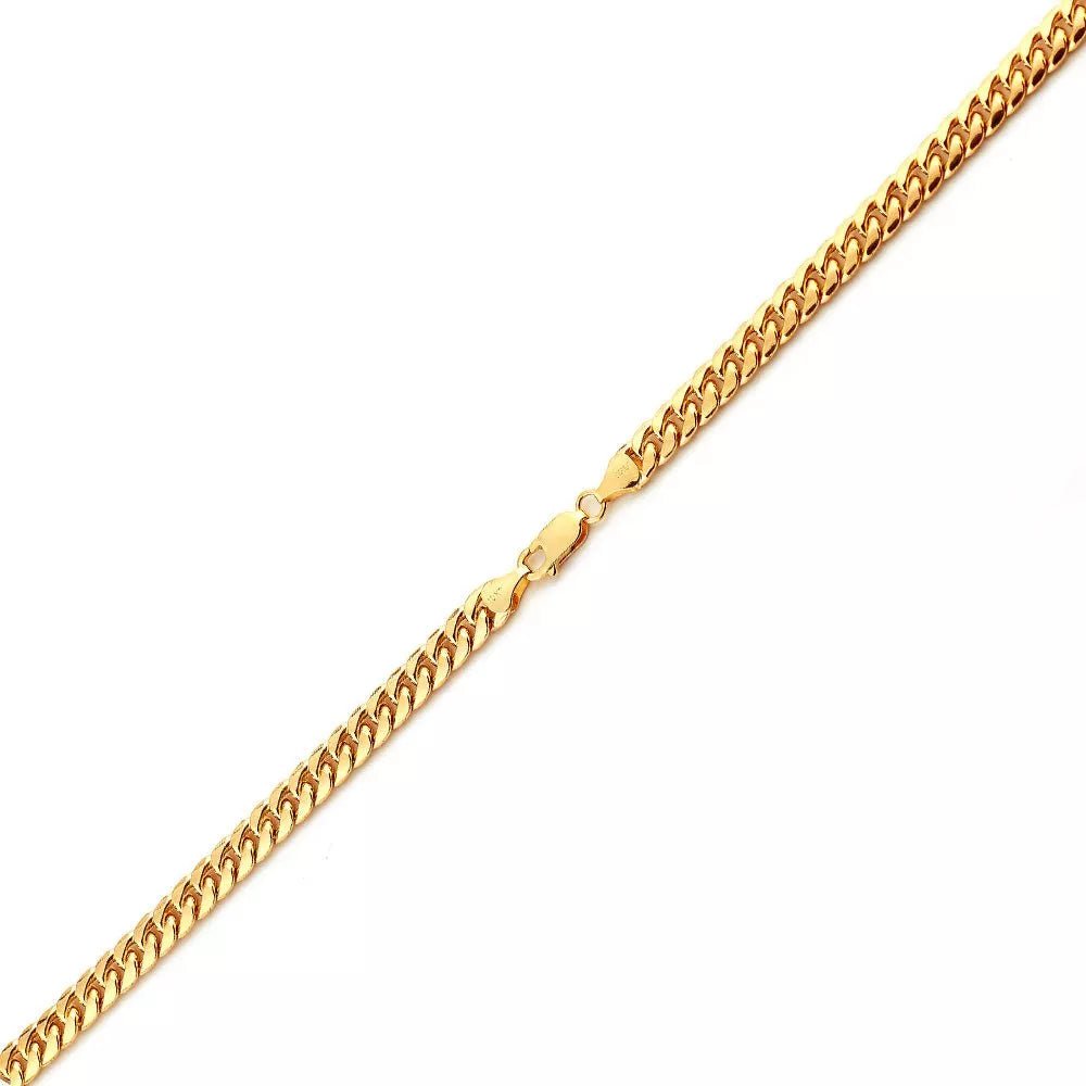 14k Yellow Gold Womens Solid Miami Cuban Necklace