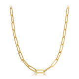 14k Yellow Gold Paperclip Link Necklace with Lobster Lock (Available 3mm to 5mm)
