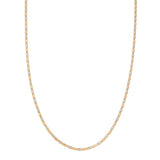 14K Tricolor Gold 2.3mm Solid Diamond Cut Valentino Chain Necklace With Lobster Lock (18" To 24")