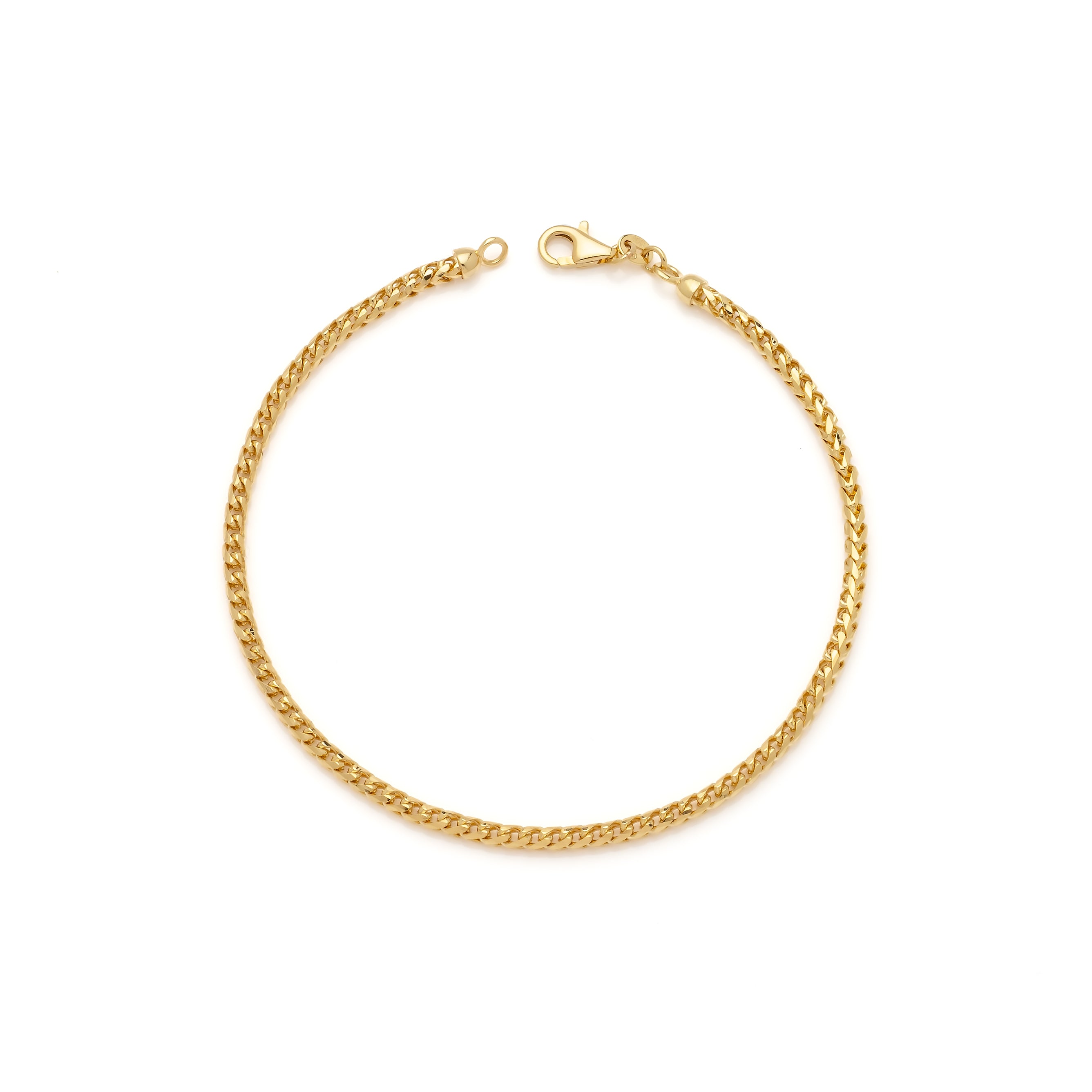 14k Yellow Gold Solid Franco Bracelet