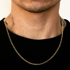 10k Yellow Gold Solid Figaro Chain