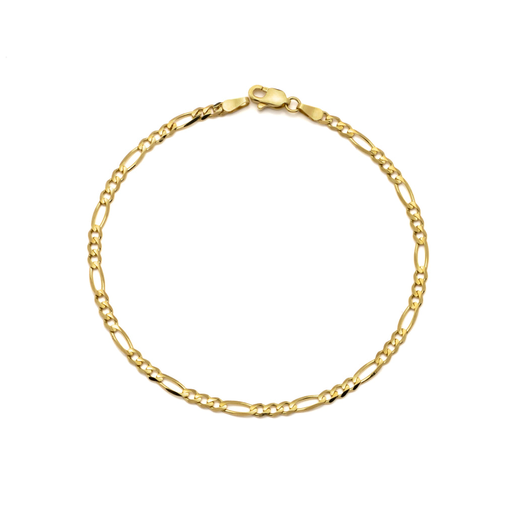 10k Yellow Gold Solid Figaro Bracelet