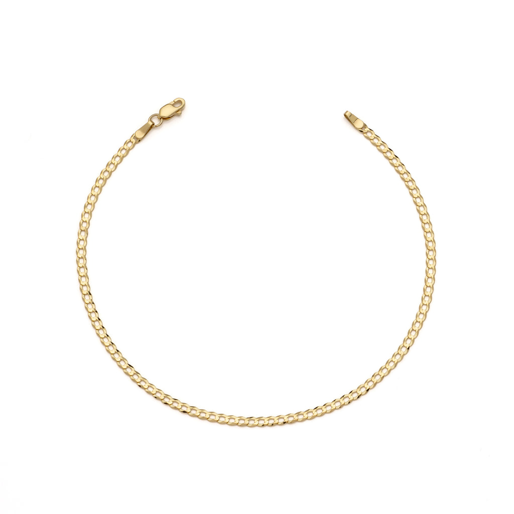 10k Yellow Gold Solid Curb Cuban Bracelet
