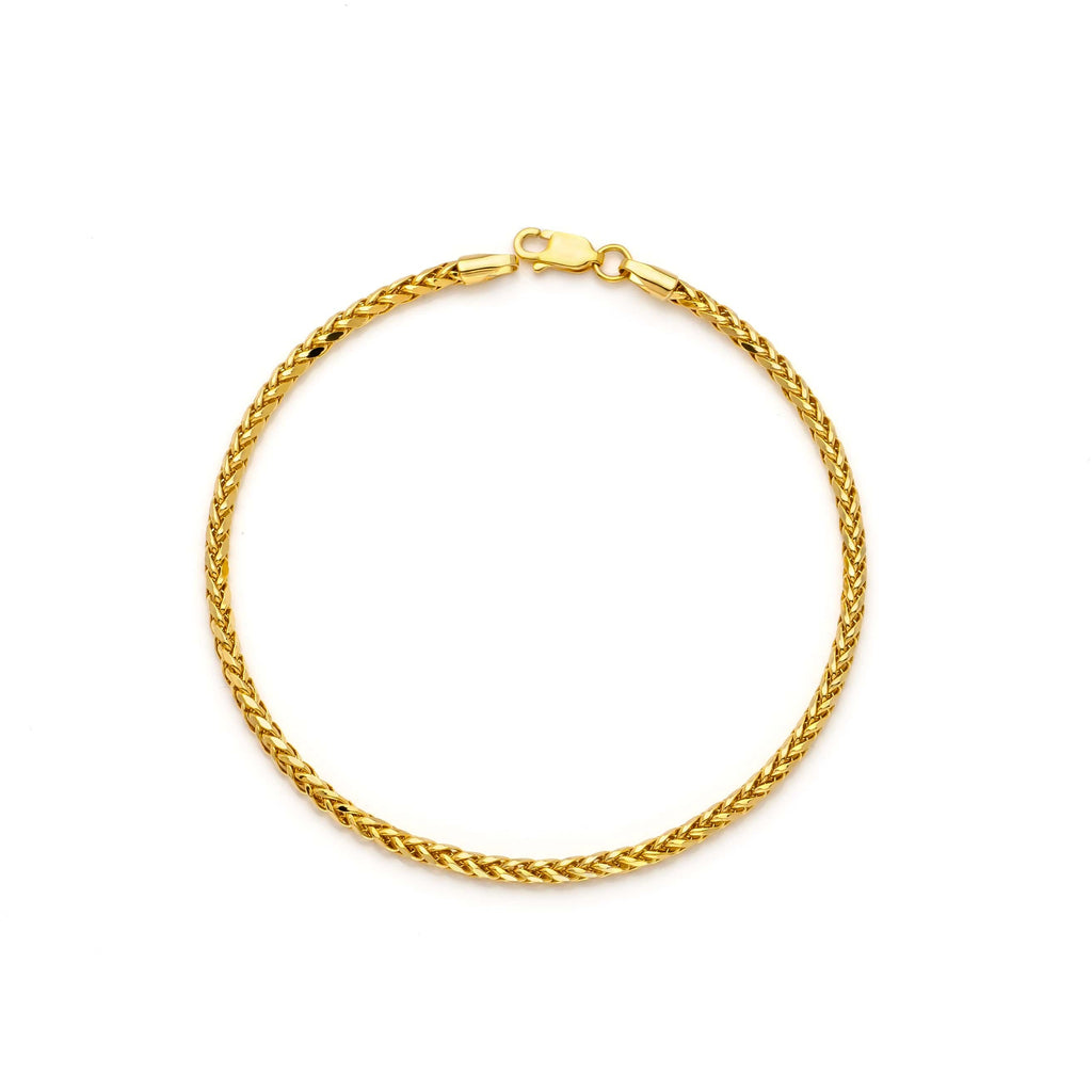10k Yellow Gold Hollow Wheat Palm Bracelet