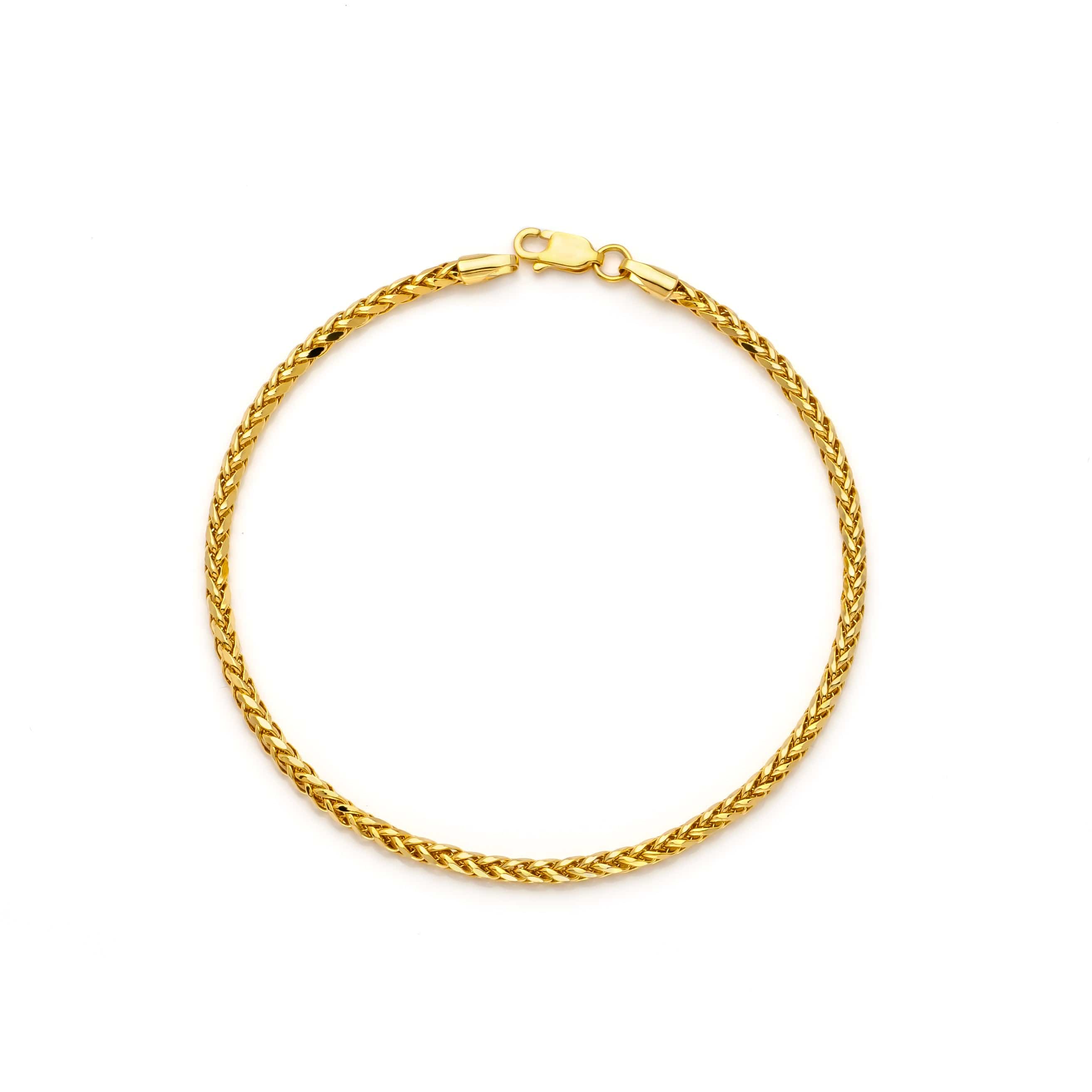 10k Yellow Gold Hollow Wheat Palm Bracelet
