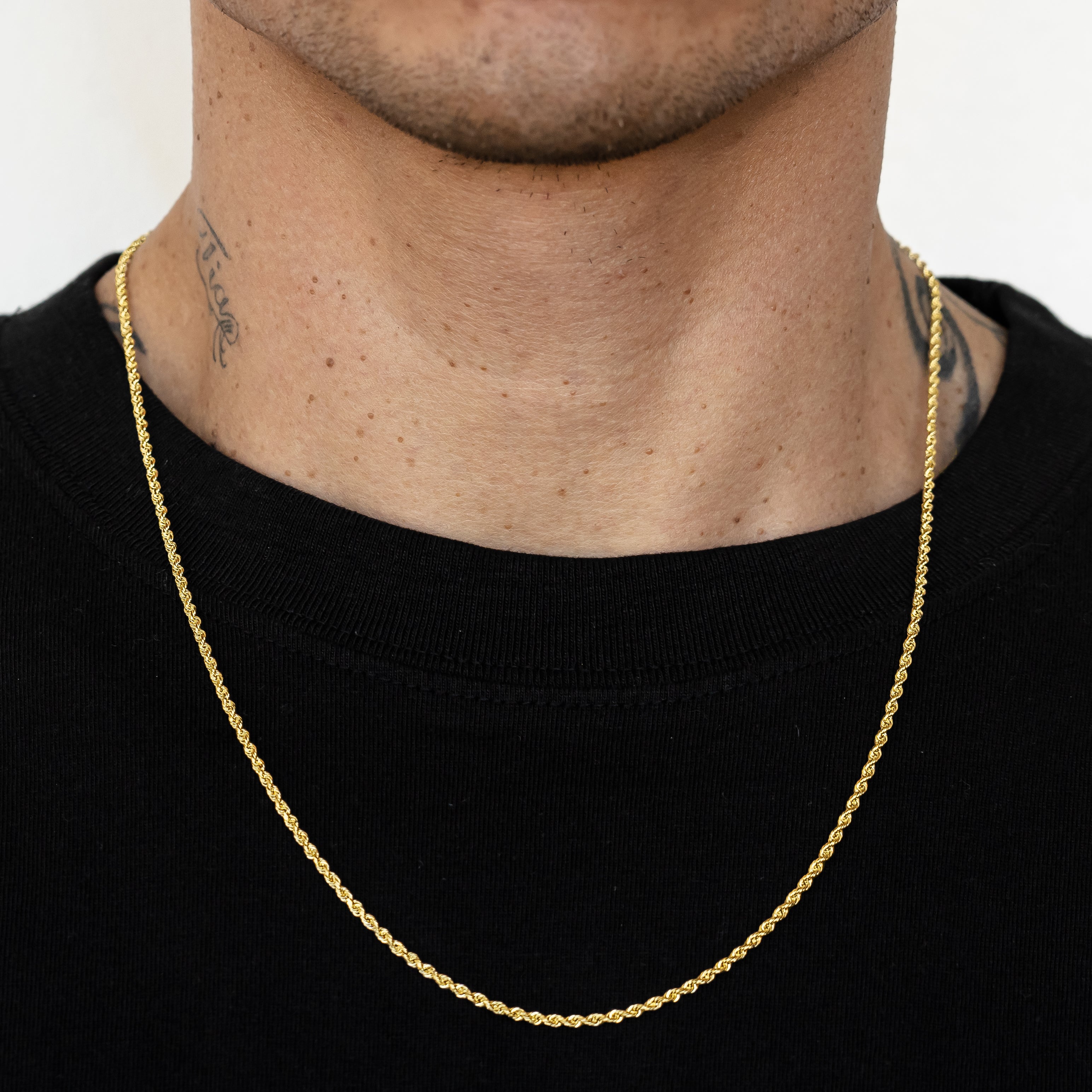10k Yellow Gold Solid Diamond Cut Rope Chain