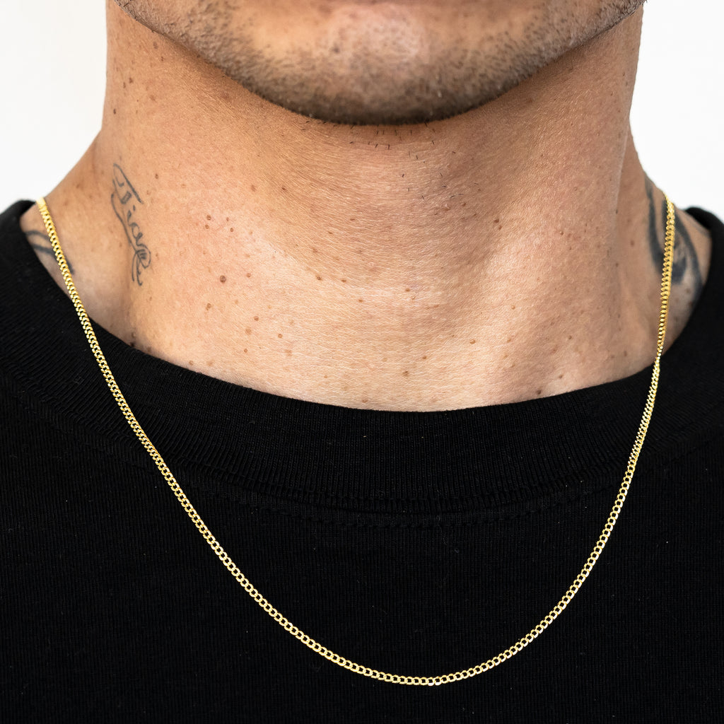 10k Yellow Gold Solid Curb Cuban Link Chain
