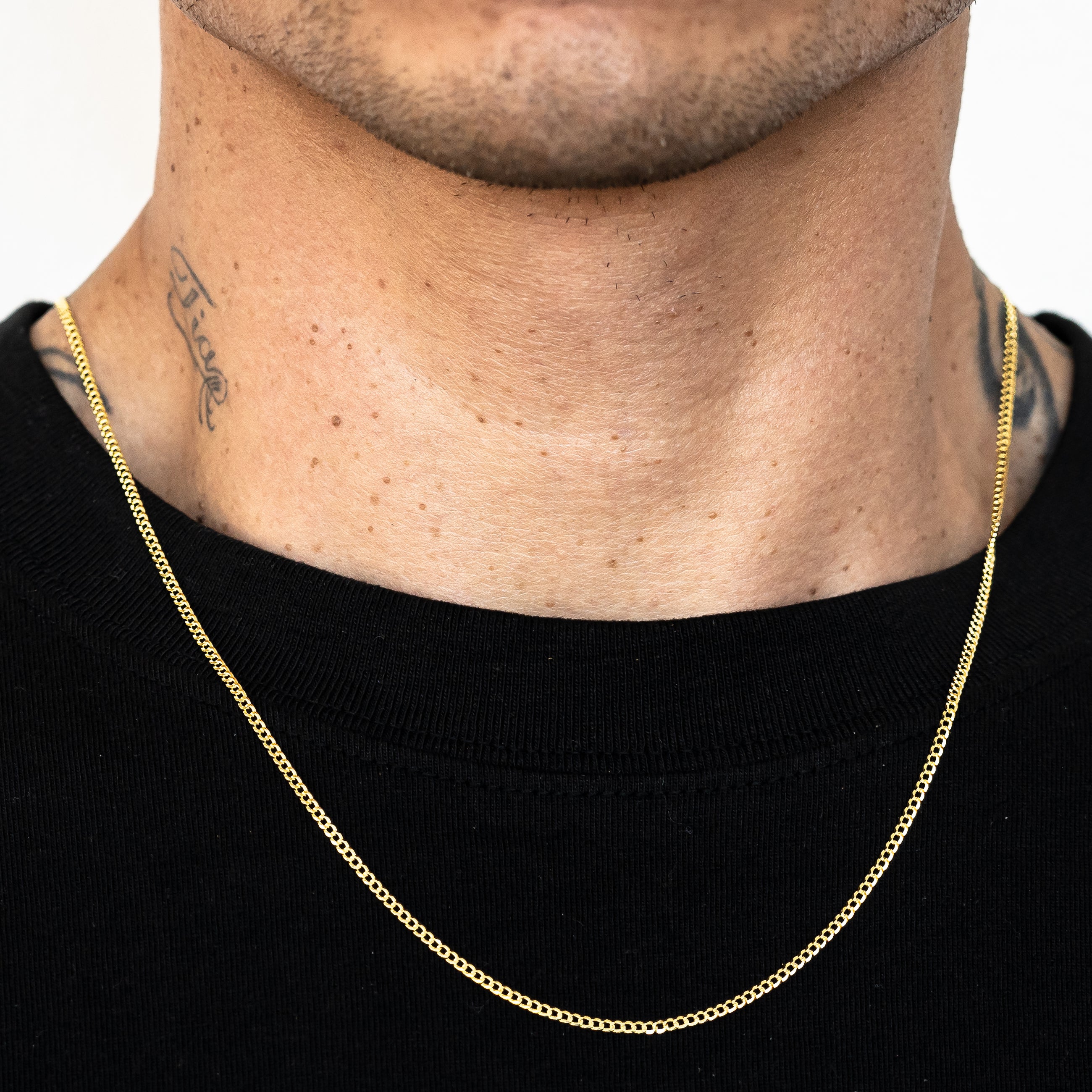 10k Yellow Gold Solid Curb Cuban Link Chain