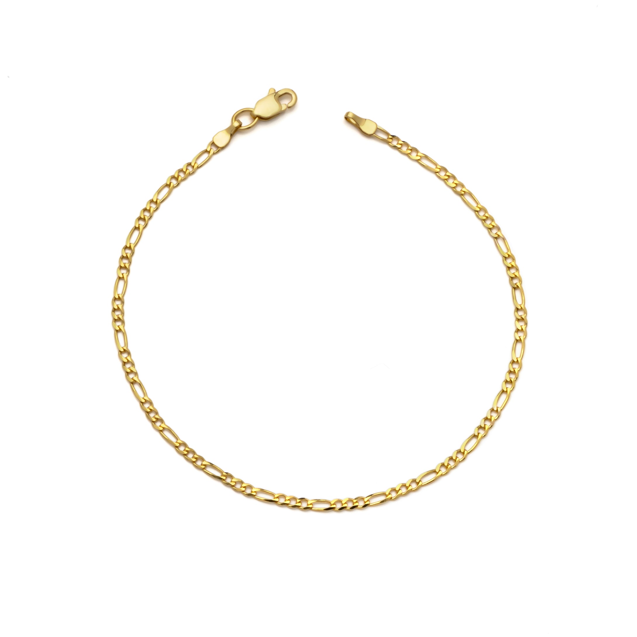 10k Yellow Gold Solid Figaro Bracelet