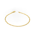 14k Yellow Gold Solid Figaro Bracelet