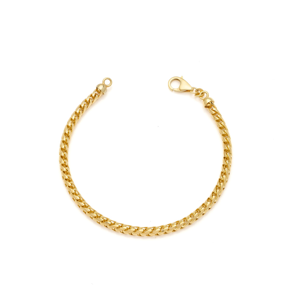 14k Yellow Gold Solid Franco Bracelet