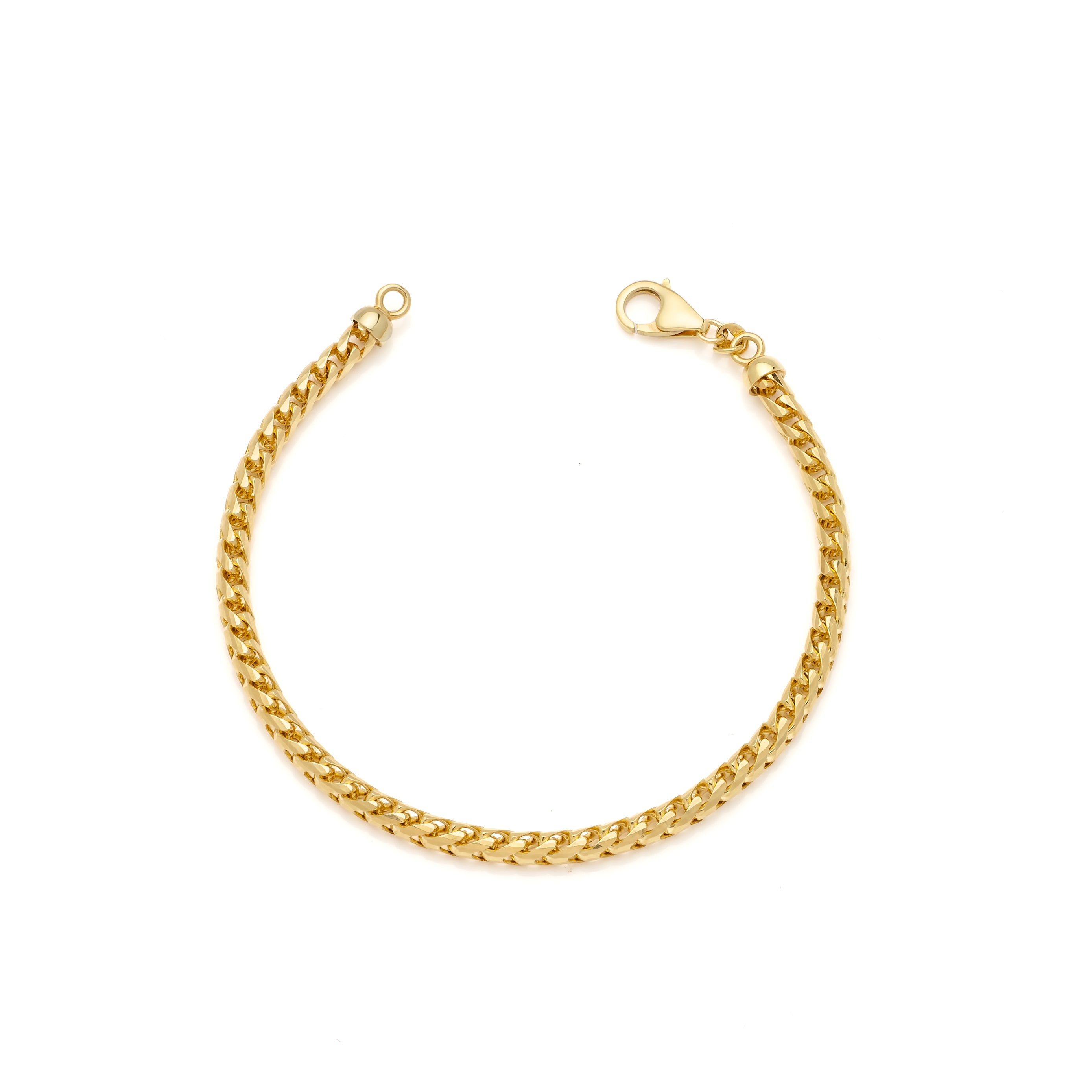 14k Yellow Gold Solid Franco Bracelet
