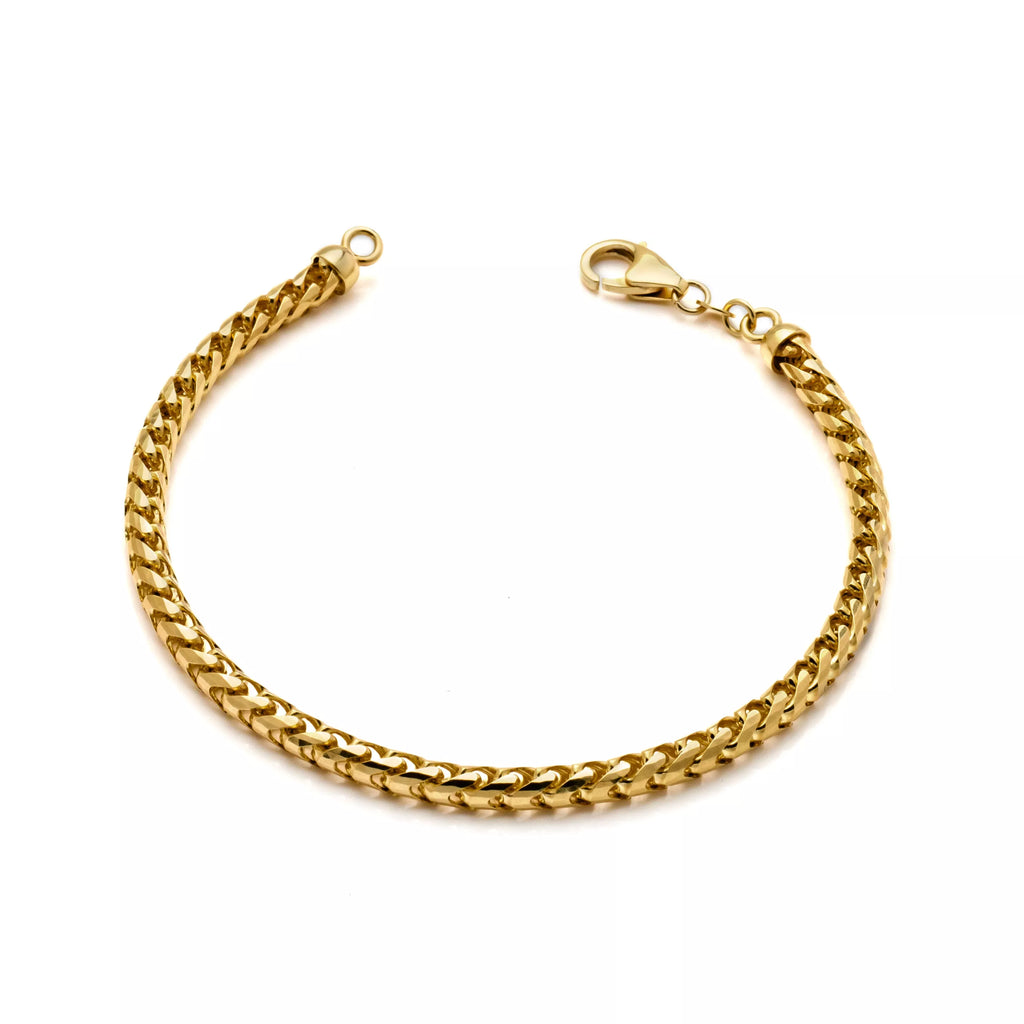14k Yellow Gold Solid Franco Bracelet