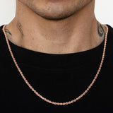 10k Rose Gold Solid Diamond Cut Rope Chain
