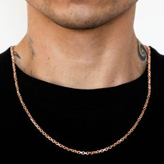 10k Rose Gold Solid Heavyweight Cable Link Chain with Lobster Lock (Available 3mm to 5mm)