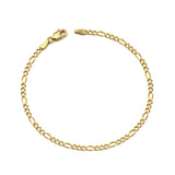 10k Yellow Gold Solid Figaro Bracelet