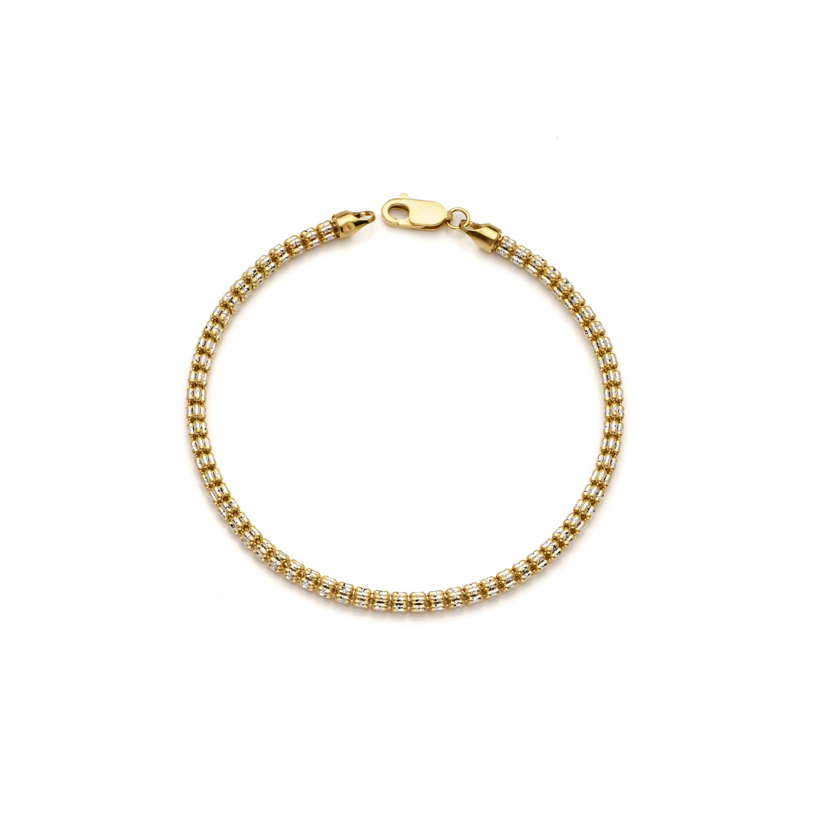 14k Yellow Gold Ice Chain Bracelet