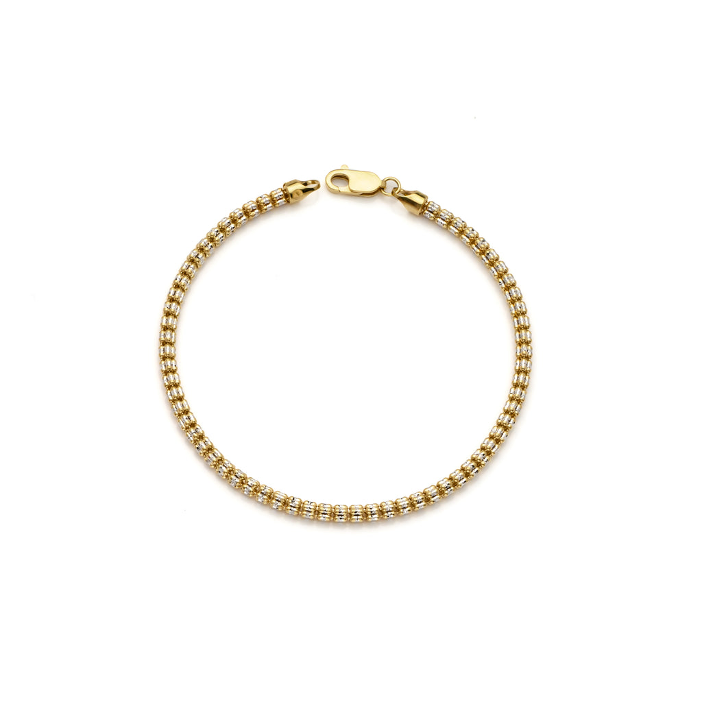 14k Gold Two-Tone Ice Chain Bracelet